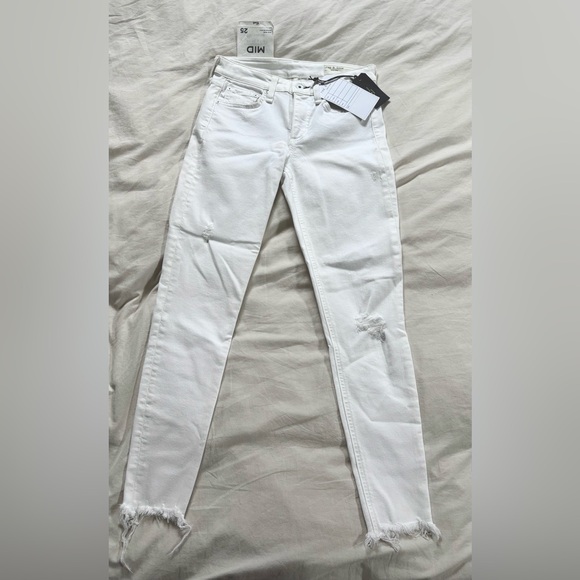 NWT Rag & Bone White Distressed Cate Midrise Ankle Skinny Jeans size 25 - Picture 4 of 7